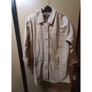 The Pierce Arrow  vtg leather eggshell white color jacket men's XL